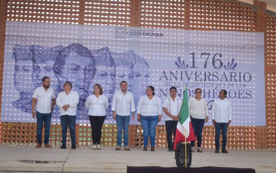 Cosoleacaque conmemora el 176 aniversario de la gesta heroica de los Niños Héroes de Chapultepec.