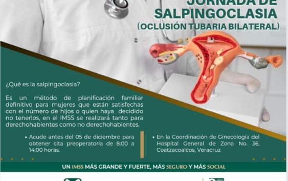 Realizará HGZ No. 36 Jornada de ligadura de trompas para toda mujer con y sin derechohabiencia