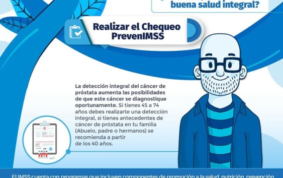 Recomienda IMSS Veracruz Sur acudir al médicoperiódicamente para prevenir cáncer de próstata