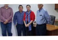 Socios de la CANACO de Coatzacoalcos, encabezados por Ignacio Alonso, se reunieron y dialogaron con Andrea Davidson, primera Secretaria política de la embajada de Canadá en México.