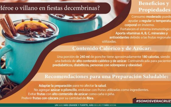 Previene IMSS Veracruz Sur sobre bebida de ponche, ¿héroe o villano en fiestas decembrinas?