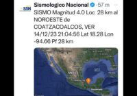 Sismo de magnitud 4.0 sacude Coatzacoalcos, Veracruz