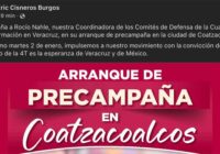 Reaparece Eric Cisneros e invita al arranque de precampaña de Rocío Nahle en Coatza