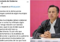 Niega gobierno de Cuitláhuac que hampa controle municipios de sur y le piden alcaldesa de Acayucan que invierta en la policía