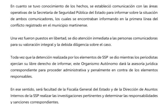 Interviene CEAPP por detención arbitraria de periodistas en Martínez de la Torre