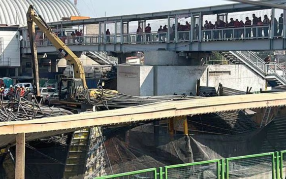 Desplome en obras del trolebús elevado en Iztapalapa deja 7 trabajadores heridos