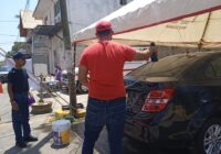 Exitoso lavado de autos, realizaron los jóvenes en apoyo a la Cruz Roja Mexicana Delegación Acayucan