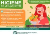 Exhorta IMSS Veracruz Sur a procurar higiene en los alimentos