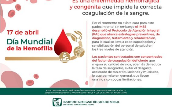 Informa IMSS Veracruz Sur sobre síntomas de Hemofilia