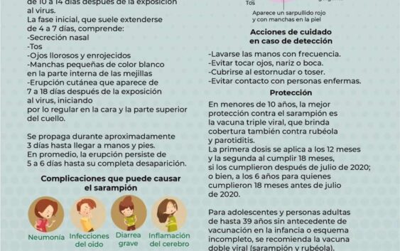 Exhorta IMSS Veracruz Sur a prevenir sarampión