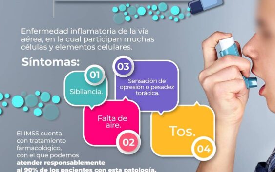 Informa IMSS Veracruz Sur sobre síntomas que causa el asma