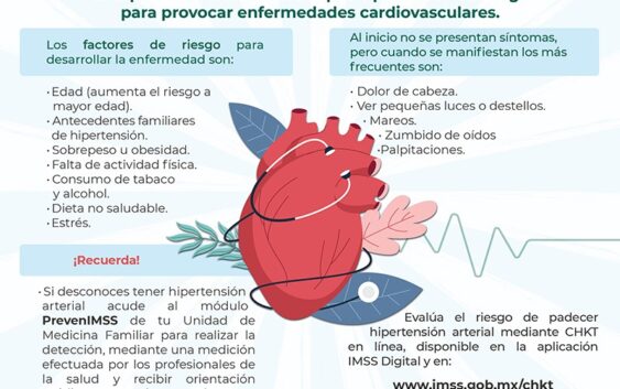 Informa IMSS Veracruz Sur sobre presión arterial alta