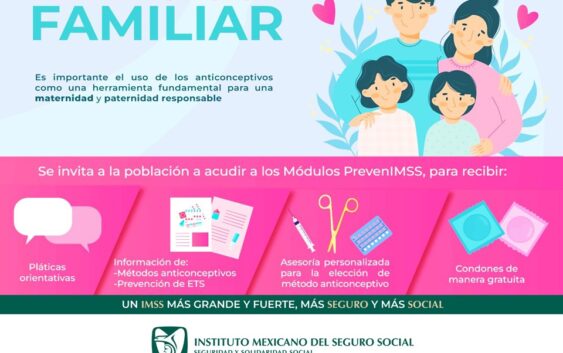 Ofrece IMSS Veracruz Sur diferentes métodos anticonceptivos