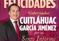 Felicita Rocío Nahle al gobernador Cuitláhuac García Jiménez por su último informe de gobierno