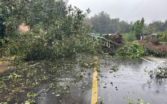 CARRETERA A ALTOTONGA BLOQUEADA POR DERRUBES