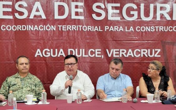 Noé Castillo Olvera celebra Mesa de Seguridad con diversas Corporaciones en Agua Dulce.