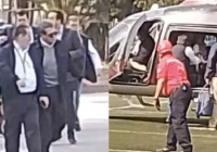 Monreal y Haces viajan en helicóptero desde la Cámara de Diputados