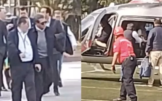 Monreal y Haces viajan en helicóptero desde la Cámara de Diputados