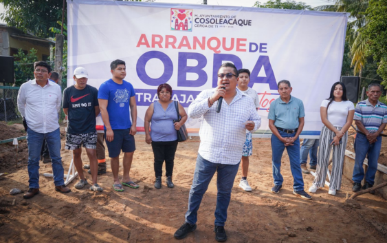 Una obra más de pavimentación para la localidad de Coacotla de Cosoleacaque.