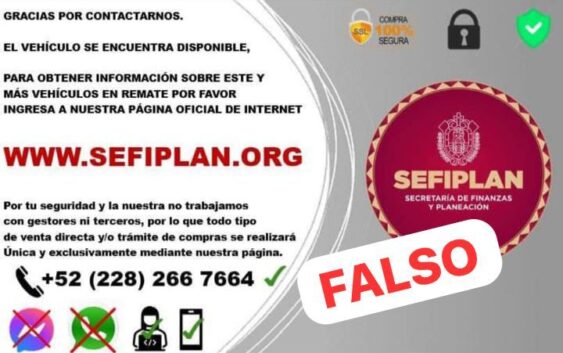 Sefiplan presentó denuncia ante FGE por páginas apócrifas.