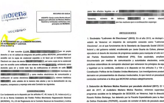 Morenistas denuncian a Bertha Ahued