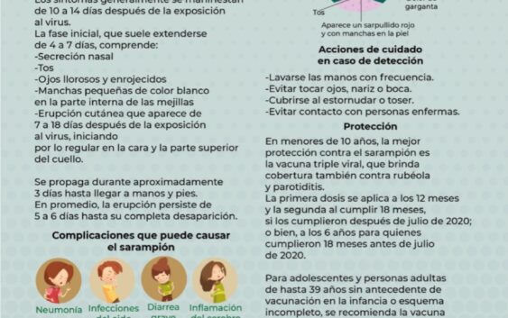 Exhorta IMSS Veracruz Sur a prevenir contagios por sarampión
