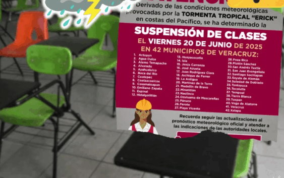 Suspenden clases en 42 municipios por indicaciones de la gobernadora Rocío Nahle