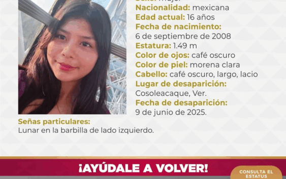 Desaparece jovencita en Cosoleacaque