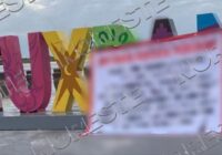 Aparece narcomensaje en las letras monumentales de Tuxpan