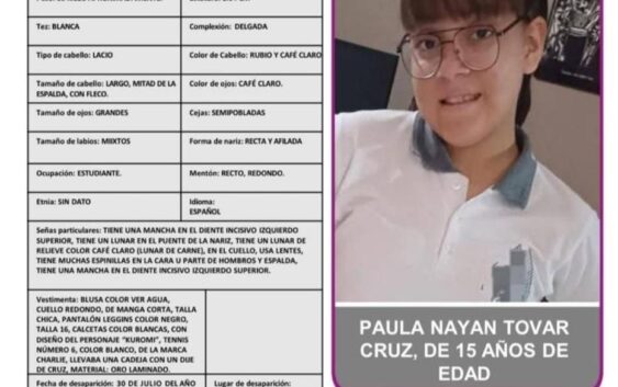 Reportan desaparecida a adolescente de 15 años en Veracruz puerto