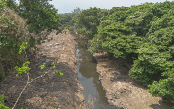 El H. Ayuntamiento de Cosoleacaque realiza limpieza permanente en arroyos y canales del municipio.