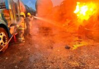Se incendia autotanque dentro de pensión en la colonia Veracruz