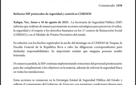 Investiga FGR ataque con explosivos al Cereso de Tuxpan