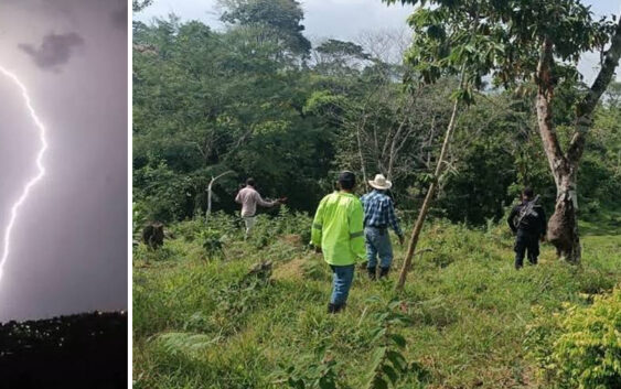 Rayo mata a dos campesinos en comunidad rural de Las Choapas
