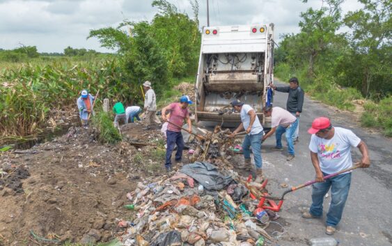 Fuerzas especiales de Limpia Pública de Cosoleacaque mantiene jornada intensiva de limpieza