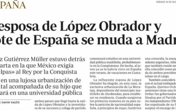 La prensa española repudia a Beatriz Gutiérrez Müller