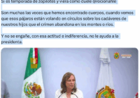 CECI FLORES, MADRE BUSCADORA, RESPONDE A ROCÍO NAHLE, VÍCTIMA DE LOS “ZOPILOTES”. LE DICE QUE LOS ZOPILOTES VUELAN EN CÍRCULOS SOBRE LOS CADÁVERES DE SUS HIJOS