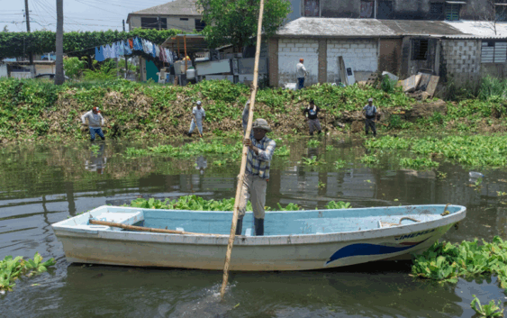 Gobierno de Cosoleacaque refuerza limpieza de la laguna de la Infonavit Paquital