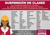 Gobierno del Estado mantiene suspensión de clases en 58 municipios