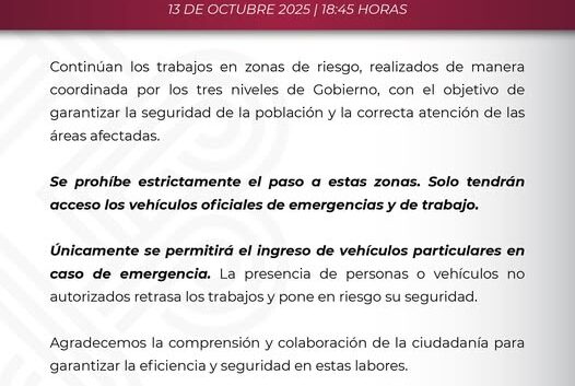 𝗔𝗬𝗨𝗡𝗧𝗔𝗠𝗜𝗘𝗡𝗧𝗢 𝗗𝗘 𝗣𝗢𝗭𝗔 𝗥𝗜𝗖𝗔 𝗜𝗠𝗣𝗢𝗡𝗘 𝗩𝗜𝗥𝗧𝗨𝗔𝗟 “𝗧𝗢𝗤𝗨𝗘 𝗗𝗘 𝗤𝗨𝗘𝗗𝗔” 𝗘𝗡 𝗭𝗢𝗡𝗔𝗦 𝗔𝗙𝗘𝗖𝗧𝗔𝗗𝗔𝗦 𝗣𝗢𝗥 𝗟𝗔 𝗜𝗡𝗨𝗡𝗗𝗔𝗖𝗜𝗢́𝗡