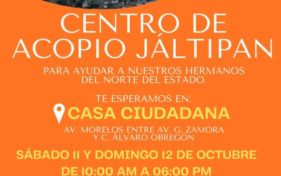 Instalan centro de acopio en Juan Díaz Covarrubias para apoyar a damnificados de Poza Rica