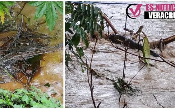 Fuerte olor a hidrocarburos y manchas aceitosas en el río Cazones