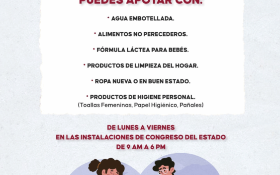 Abre Congreso Centro de Acopio para apoyar a damnificados del norte del estado