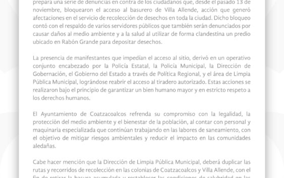 Ayuntamiento de Coatzacoalcos refrenda su compromiso con la legalidad