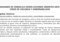 Solicitan instalación de Concejo Municipal en Zongolica ante crisis de violencia