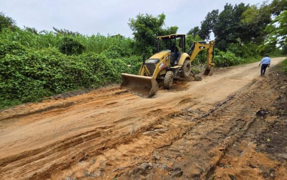 Rehabilitan carretera hacia Isla de Tacamichapan