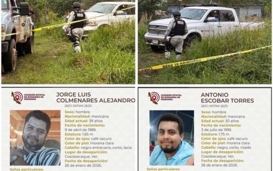 Localizan camioneta RAM blanca ligada a la desaparición de dos empresarios en Cosoleacaque