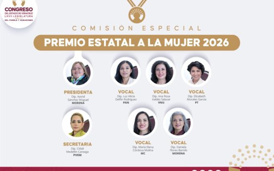 Integra LXVII Legislatura comisión para el otorgamiento del Premio a la Mujer 2026