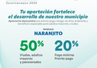 A partir de esta semana podrás realizar el pago del predial y agua, en la colonia El Naranjito