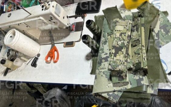 EN CATEO, FGR ASEGURA INMUEBLE EN DONDE PRESUNTAMENTE SE FALSIFICABAN UNIFORMES E INSIGNIAS DE LAS FUERZAS ARMADAS